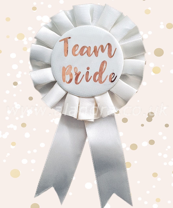 Cream & Gold Team Bride Rosette Badge